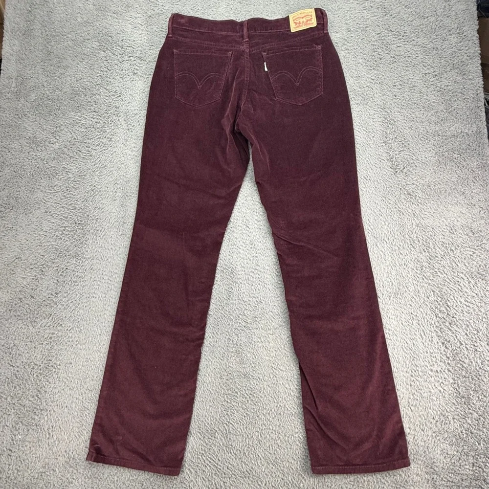 Levi's‎ 505 Straight Corduroy Pants Womens 30 Burgundy Maroon Stretch 15505-0187
